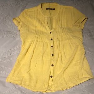 Prana Yellow Button Up Shirt